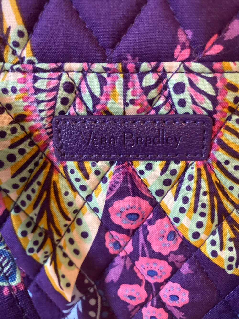 Vera Bradley Purple Floral Quilted Cosmetic Pouch - Picture 2 of 4